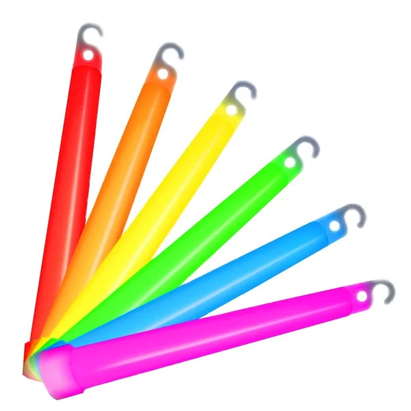 25 stk. Bâtons lumineux 6'' avec corde (Blanc)