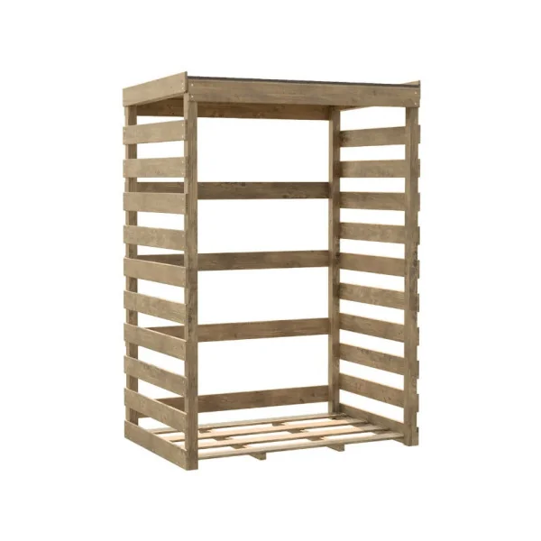 Abri Bûches en Pin Sylvestre 2 Stères avec Plancher Stockage Bois Bucher en Bois Rangement Bois Abri Bois