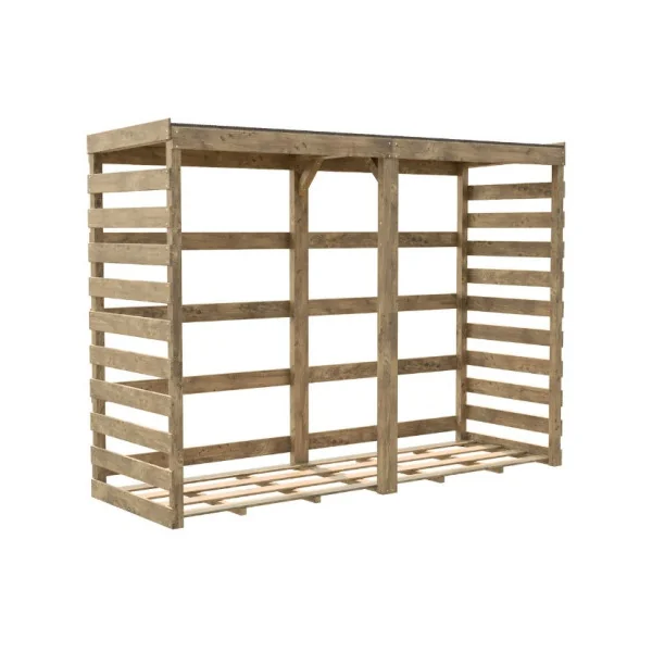 Abri Bûches en Pin Sylvestre 3,4m3 avec Plancher Stockage Bois Bucher en Bois Rangement Bois Abri Bois
