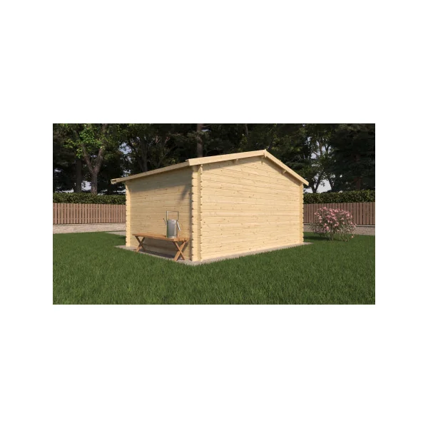 Abri de jardin Double Pente 13,94m² Madrier 34mm en Bois Massif Pin Sylvestre Abri en Bois Stockage