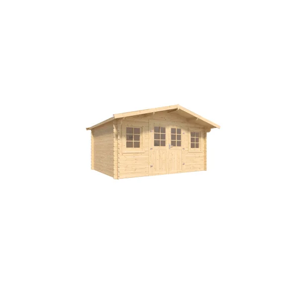 Abri de jardin Double Pente 13,94m² Madrier 34mm en Bois Massif Pin Sylvestre Abri en Bois Stockage