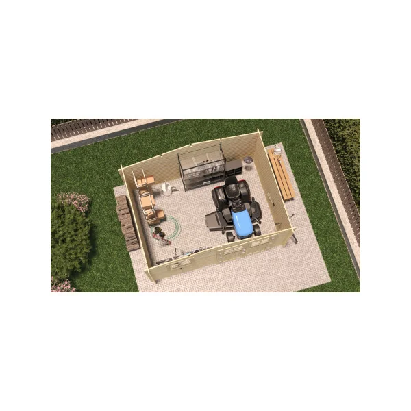 Abri de jardin Double Pente 16,48m² Madrier 28mm en Bois Massif Pin Sylvestre Abri en Bois Stockage