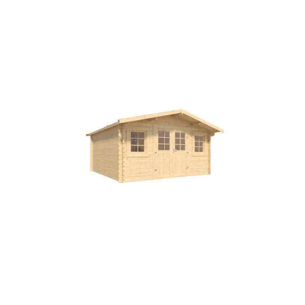 Abri de jardin Double Pente 18,24m² Madrier 34mm en Bois Massif Pin Sylvestre Abri en Bois Stockage
