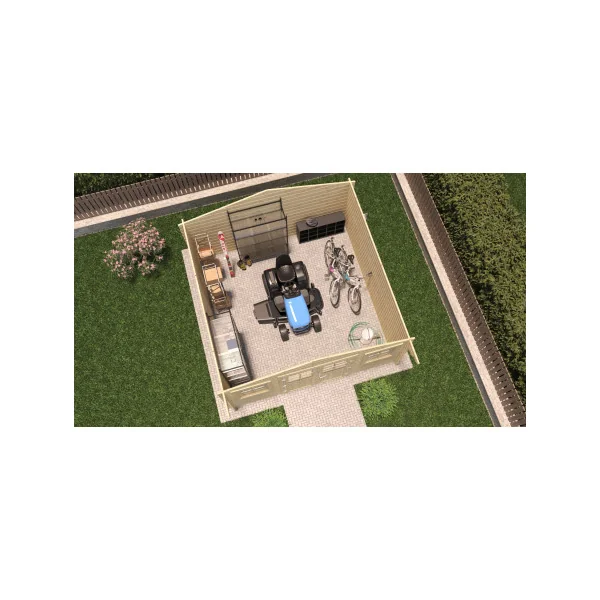Abri de jardin Double Pente 18,24m² Madrier 34mm en Bois Massif Pin Sylvestre Abri en Bois Stockage