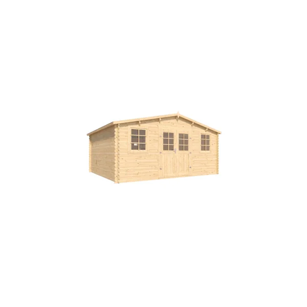 Abri de jardin Double Pente 19,79m² Madrier 28mm en Bois Massif Pin Sylvestre Abri en Bois Stockage