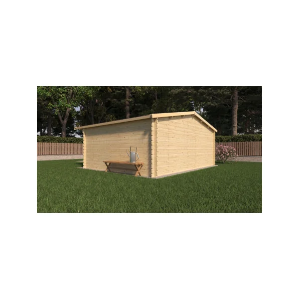 Abri de jardin Double Pente 22,69m² Madrier 34mm en Bois Massif Pin Sylvestre Abri en Bois Stockage