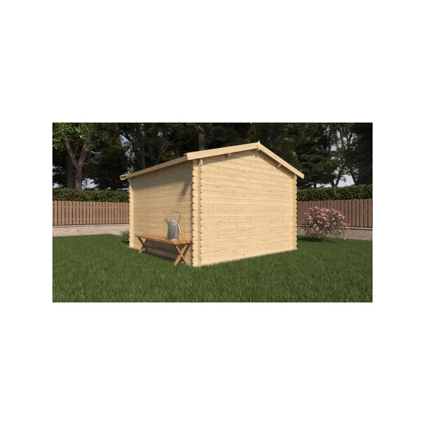 Abri de jardin Double Pente 9,54m² Madrier 28mm en Bois Massif Pin Sylvestre Abri en Bois Stockage