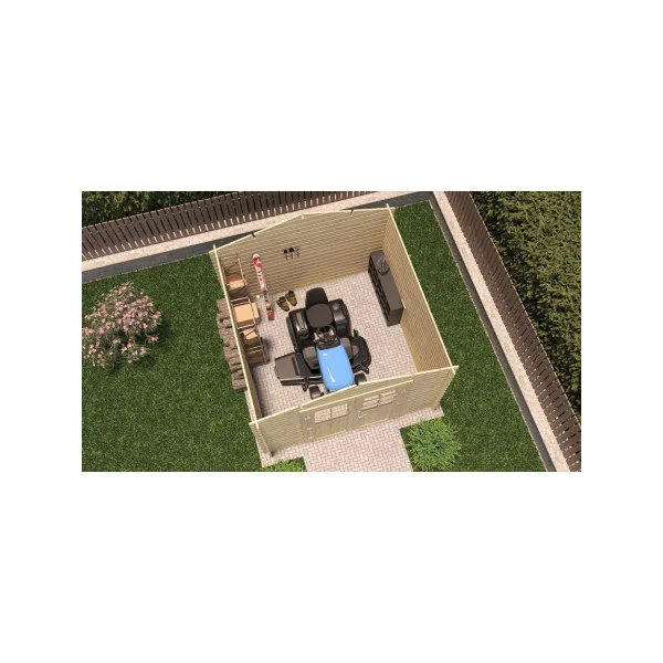 Abri de jardin Double Pente 9,54m² Madrier 28mm en Bois Massif Pin Sylvestre Abri en Bois Stockage