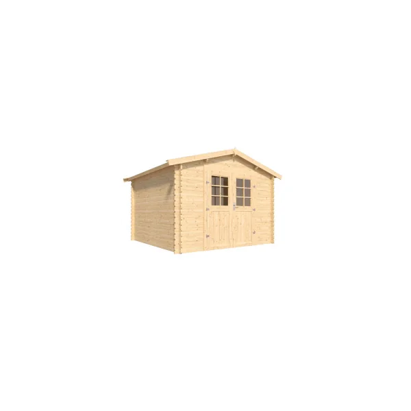 Abri de jardin Double Pente 9,54m² Madrier 28mm en Bois Massif Pin Sylvestre Abri en Bois Stockage