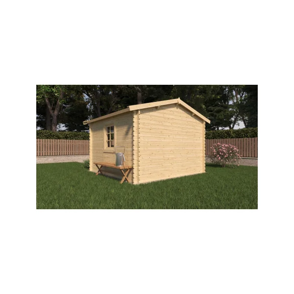 Abri de jardin Double Pente + Fenêtre 9,36m² Madrier 28mm en Bois Massif Pin Sylvestre Abri en Bois Stockage