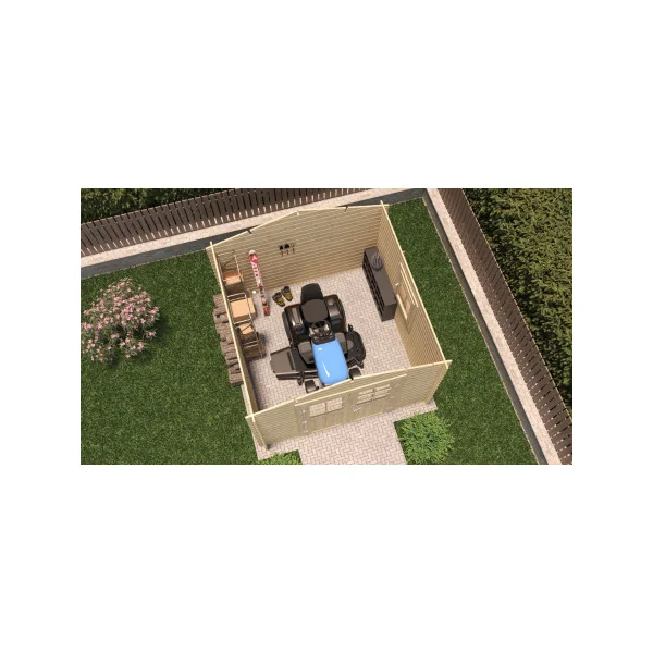 Abri de jardin Double Pente + Fenêtre 9,36m² Madrier 28mm en Bois Massif Pin Sylvestre Abri en Bois Stockage
