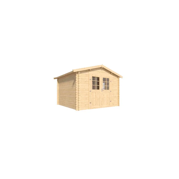 Abri de jardin Double Pente + Fenêtre 9,36m² Madrier 28mm en Bois Massif Pin Sylvestre Abri en Bois Stockage