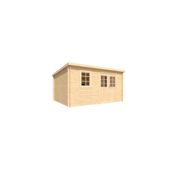 Abri de jardin Monopente 10,45m² Madrier 28mm en Bois Massif Pin Sylvestre Abri en Bois Stockage
