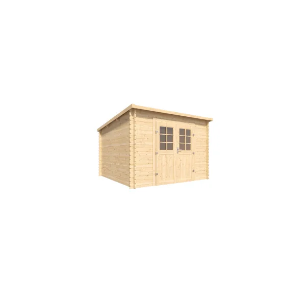Abri de jardin Monopente 9,30m² Madrier 28mm en Bois Massif Pin Sylvestre Abri en Bois Stockage