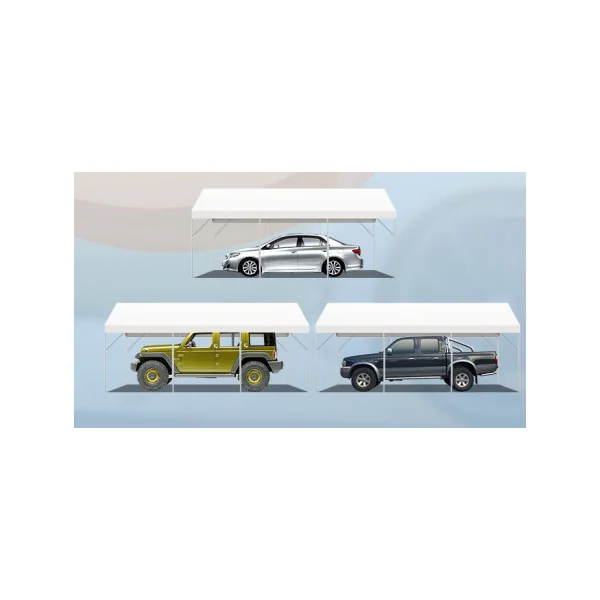 Abri Jardin Tente de Stockage Blanche Abri Voiture Bateau Vélo Moto 22 m² Tubes Galvanisés 38 mm Abri Extérieur