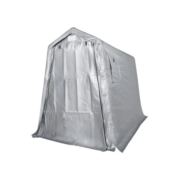 Abri Jardin Tente de Stockage Vélo Moto Gris 4,42 m² Tubes Galvanisés 38 mm Abri Extérieur