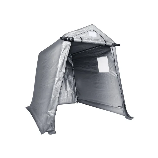Abri Jardin Tente de Stockage Vélo Moto Gris 4,42 m² Tubes Galvanisés 38 mm Abri Extérieur