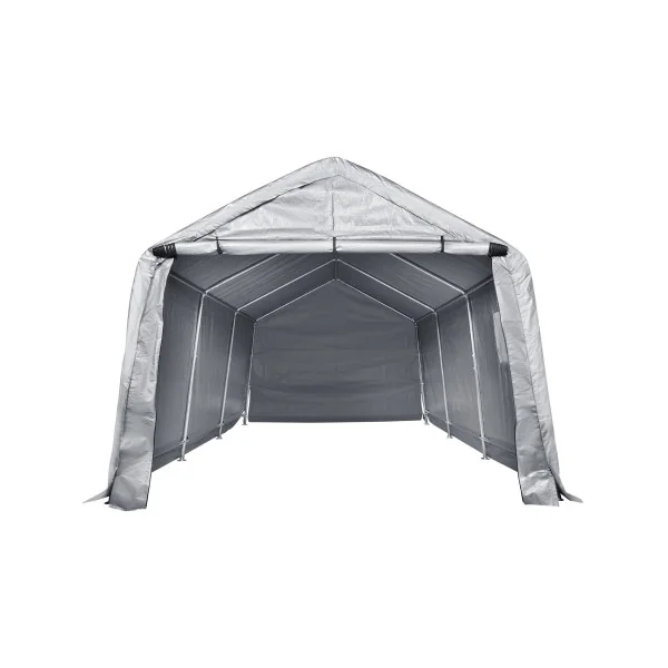 Abri Jardin Tente de Stockage Vélo Voiture Moto Gris 13,89 m² Tubes Galvanisés 38 mm Abri Extérieur