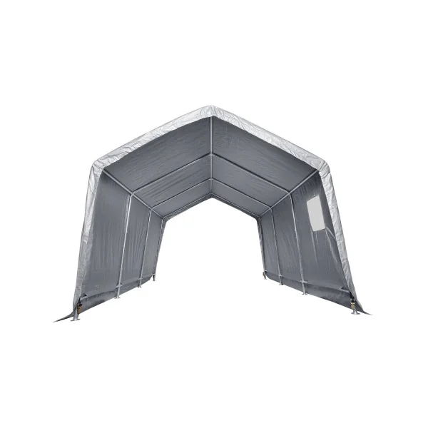 Abri Jardin Tente de Stockage Vélo Voiture Moto Gris 13,89 m² Tubes Galvanisés 38 mm Abri Extérieur