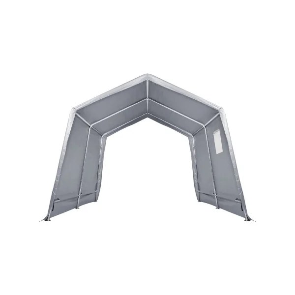 Abri Jardin Tente de Stockage Vélo Voiture Moto Gris 7,77 m² Tubes Galvanisés 38 mm Abri Extérieur