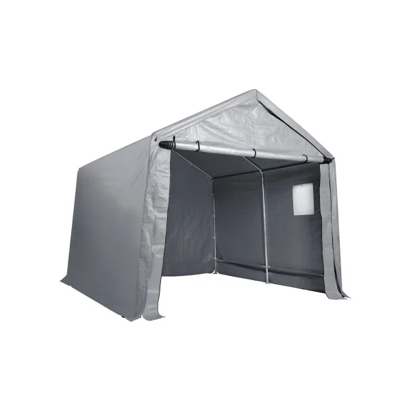 Abri Jardin Tente de Stockage Vélo Voiture Moto Gris 7,77 m² Tubes Galvanisés 38 mm Abri Extérieur