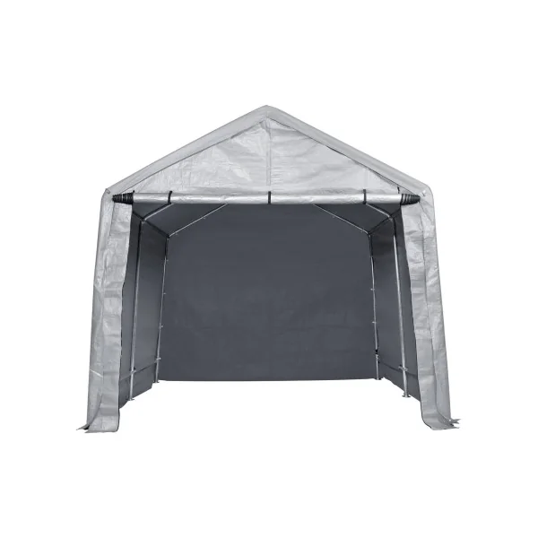 Abri Jardin Tente de Stockage Vélo Voiture Moto Gris 9,24 m² Tubes Galvanisés 38 mm Abri Extérieur