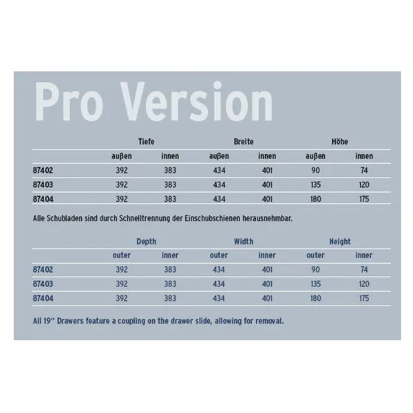 Adam Hall 87403 Un tiroir à rack 3 unité en aluminium (3,4 kg)