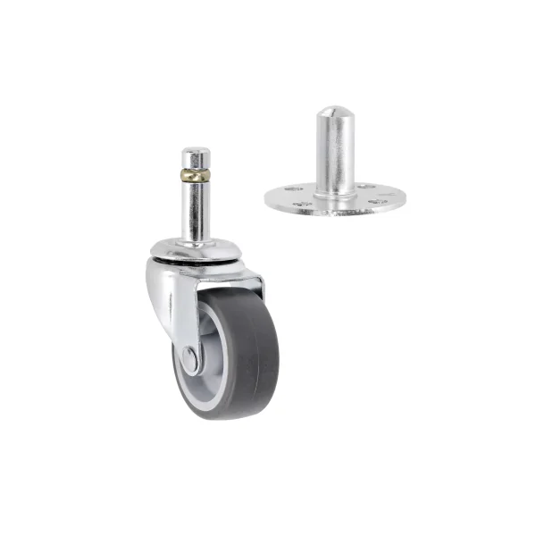 Adam Hall Hardware 37050 - Jeu de quatre roulettes Plug-In de 50 mm avec douille de fixation