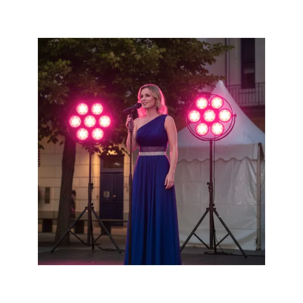 ARDECO 7BEE J.COLLYNS – Projecteur retro 7 x 50W Blanc chaud et 336 led RGB