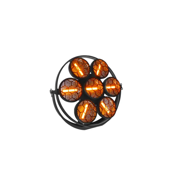 ARDECO 7GLD J.COLLYNS – Projecteur retro 7 x 60W Blanc chaud et couleur