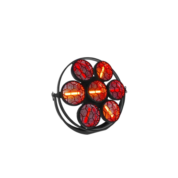 ARDECO 7GLD J.COLLYNS – Projecteur retro 7 x 60W Blanc chaud et couleur