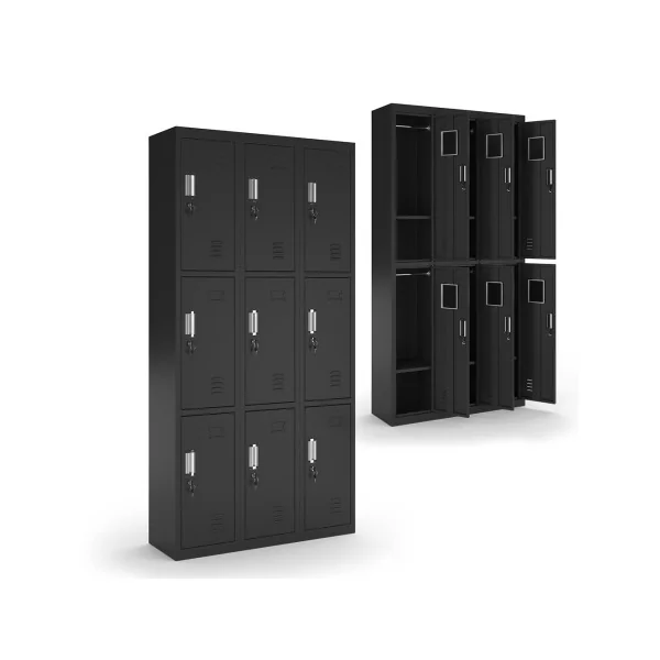 Armoire en Acier Noir Casier Vestiaire x9 Cases Armoire Acier Vestiaire Professionnel