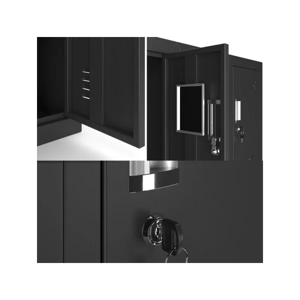 Armoire en Acier Noir Casier Vestiaire x9 Cases Armoire Acier Vestiaire Professionnel