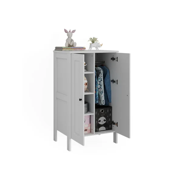 Armoire Enfant Blanc 2 Portes Dressing Gris Armoire Chambre Moderne