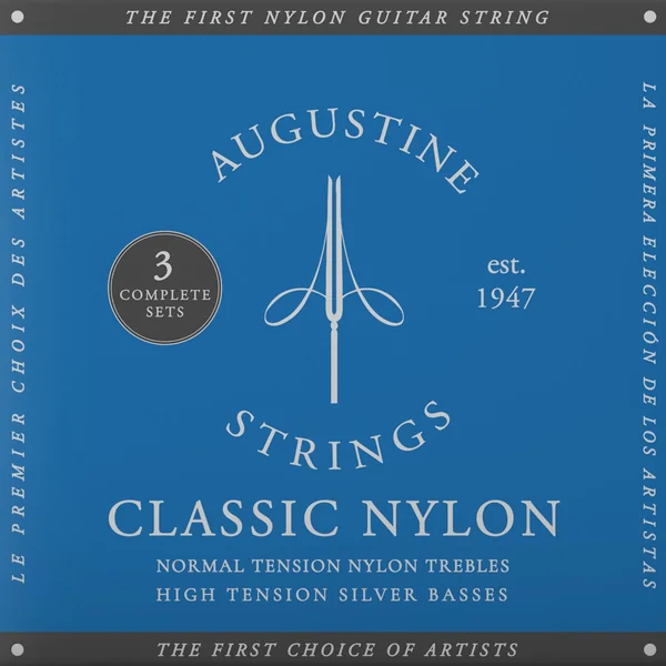 Augustine Strings for classic guitar Classic Label - 3 x Set Classic Blue (normal/high)