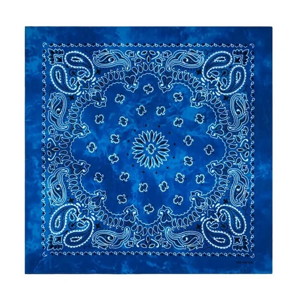 Bandana 100% coton - motif Cachemire - effet délavé - Bleu roi x1