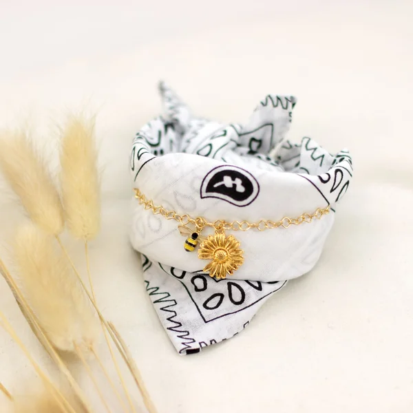 Bandana 100% coton - motif Cachemire - Vert menthe x1