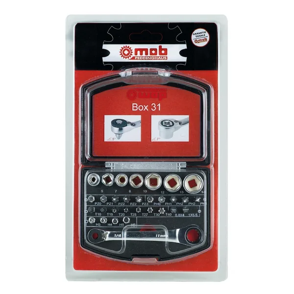 Box 31 - coffret vissage 1/4 - 31 pieces - MOB