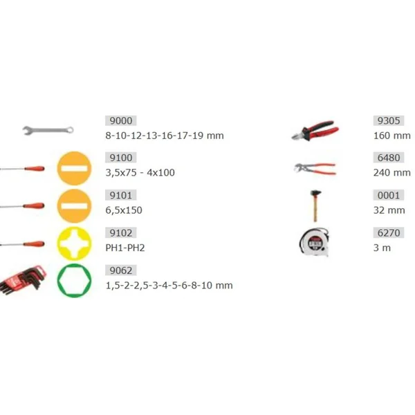 Boîte à outils plastique garnie 25 pièces - MOB