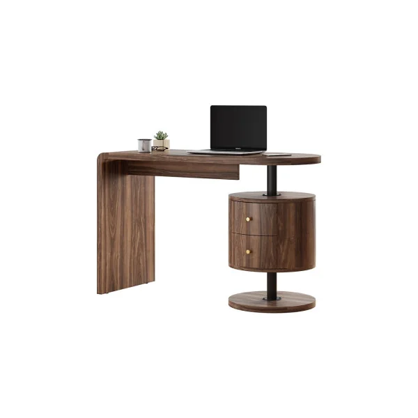 Bureau Epuré Chêne Rustique 2 Tiroirs Table de Bureau Moderne Bureau Informatique Design