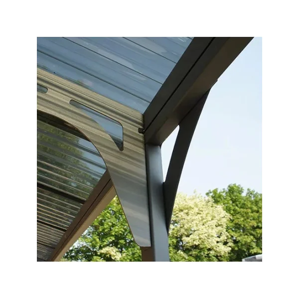 Carport Voiture 14,20m² Carport en Aluminium Toit en Polycarbonate Gris Anthracite