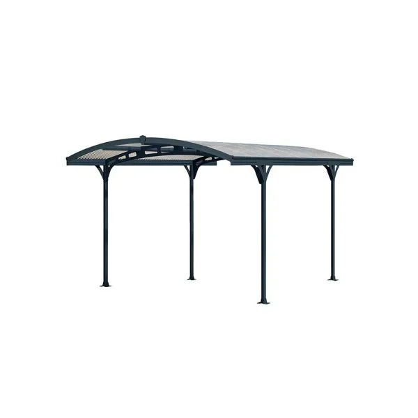 Carport Voiture 14,20m² Carport en Aluminium Toit en Polycarbonate Gris Anthracite