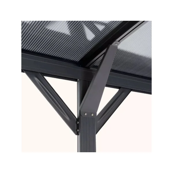 Carport Voiture 14,20m² Carport en Aluminium Toit en Polycarbonate Gris Anthracite