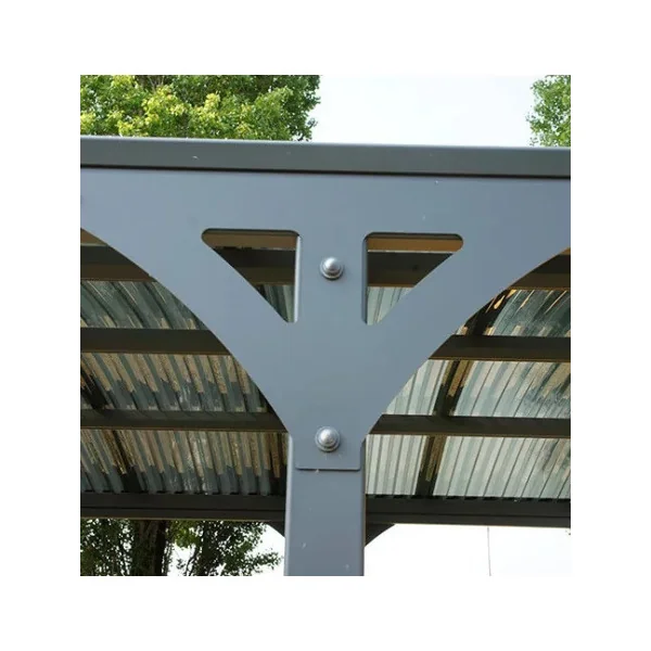 Carport Voiture 14,20m² Carport en Aluminium Toit en Polycarbonate Gris Anthracite