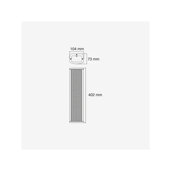CLS440 Audiophony Enceinte Colonne aluminium 4X2,5 pouces 100V 20/40W- IP44