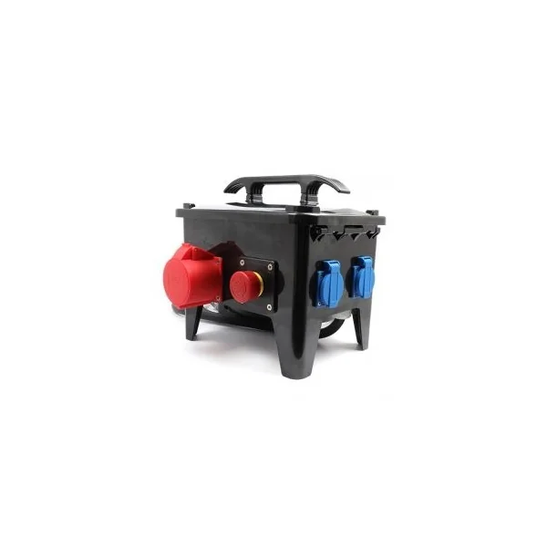 Coffret de distribution tetrapolaire IP44 32A avec inter différentiel et arret d'urgence
