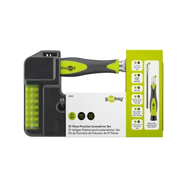 Coffret de tournevis de précision – Set 37 pièces compact et ergonomique
