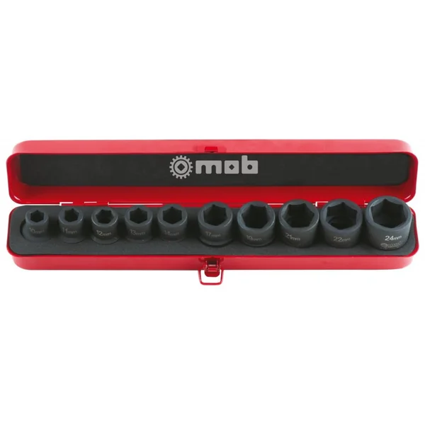 Coffret métallique de douilles impact 1/2'' 10 pièces - MOB