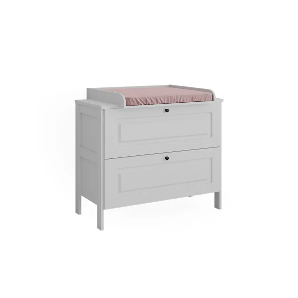 Commode à Langer Blanche 2 Tiroirs Table Langer Blanc Plan à Langer Amovible