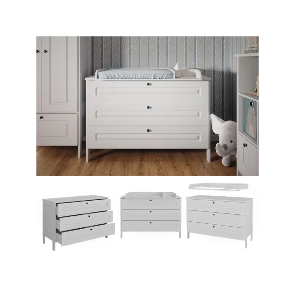 Commode à Langer Blanche 3 Tiroirs Table Langer Blanc Plan à Langer Amovible